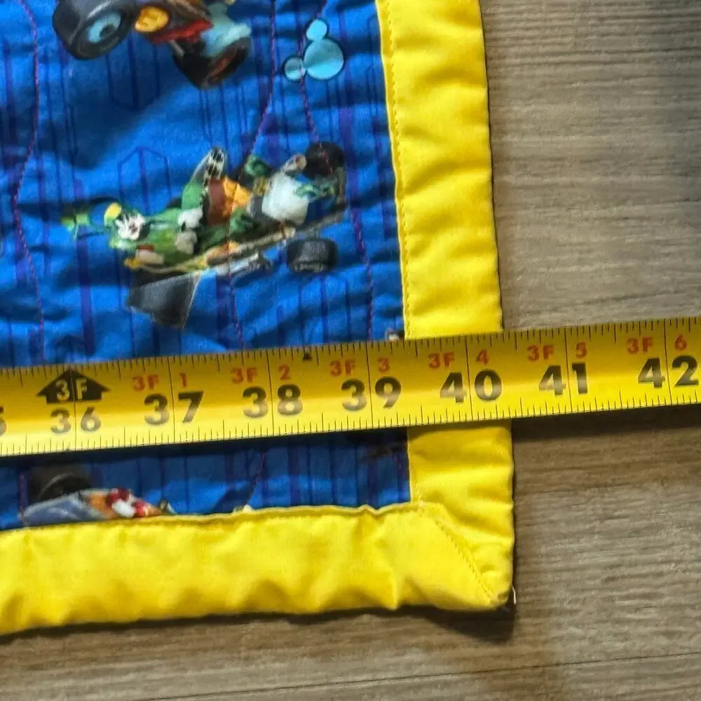 Disney Mickey Mouse Racing Handmade Quilt Blanket 41x68 soft Toddler Lap Throw - Picture 5 of 8